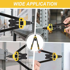 13" Rivet Gun, Rivet Gun Kit with 5 Pcs Rivets, 3 Nosepieces Manual Hand Pop Rivet Gun(1/8", 5/32", 3/16"), Heavy Duty Rivet Tool for Metal, Aluminum, Stainless Steel