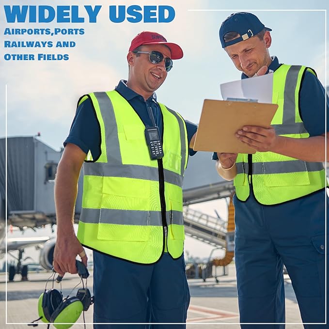 15 Pack Reflective Safety Vests with Pockets and Zipper Construction Work High Visibility Vest for Men Women(X-Large,Fluorescent Green)