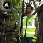 Dib Safety Reflective Vest Mesh, High Visibility Vest with Pockets and Zipper, Construction Work Vest ANSI Class 2, Yellow Mesh 4XL