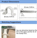 30 Pcs Conduit Pipe Strap Clamps,SCH 1/2 in (20 MM), Two Hole Plastic Pipe Clips Non-Metallic Conduit Pipe Conduit Clamps PVC Conduit Clamps