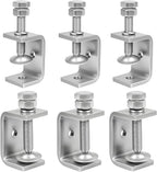 1-3/4 Inch C Clamps, 2 Pack 304 Stainless Steel C Clamps for Woodworking and Welding, Stable Wide Jaw Opening Tiger Clamp for Construction Household Mount(45mm)