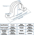 Nge 1inch Rigid Pipe Strap Clamp-Two Hole Strap-U Bracket Tube Clip-Stainless Steel Heavy Duty Pipe Fasten Holder-Secures Conduit，50Pcs（35mm)