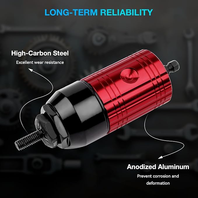 YUZES Rivet Nut Tool Rivet Nut Kit, Rivet Nut Gun Adapter Compatible with Cordless Drill & Ratchet Wrench, Newly Labor-Saving Rivnut Tool with 10 Mandrels & 50 Rivet Nuts, Rugged Carrying Case