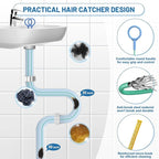 12 Pack Snake Drain Hair Removal Tools, 35.5" Drain Clog Remover, 30" & 50" Steel Shower Snake, 30" Nylon Sink Snake, 59" Sink Unclogger Tool, Sink Cleaner Tool for Toilet, Bathroom, Shower, Kitchen