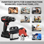 1 Pcs Drill Holder for Tool Belt + 1 Pcs Drill Clip, Tape Measure Holder with Metal Clip, 2 in Belt Hook Holster for Cordless Drill, Impact Driver, Measuring Tape, Tool Accessories