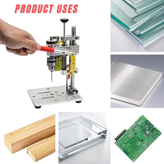 Electric Mini Bench Top Drill Press, 7 Speed Drilling Machine w/ B10 Chuck for 0.6-6mm Bits, Mefape DIY Metal Woodworking Jewelry Drill Tool