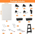 WALMANN Metal Pegboard Tool Organizer Boards with Pegboard Hooks, 24x48in Tools Organizer Pegboard for Garage, Workbench, Peg Board, Tool Storage Board with Hooks(Grey)
