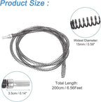 uxcell 6.56Ft Drain Auger Cable, Pipe Cleaning Spring Clog Remover, Flexible Plumbing Snake Pipe Drain Cleaner for Kitchen, Shower Sink