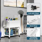 Mobile File Cart with Lock, Rolling File Cabinet Hanging Letter/Legal File Folders with Lockable Sliding Cover, White File Organizer on Wheels