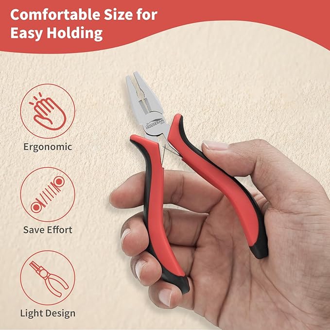 Linemans Pliers 5"-5 Pack Linemans Pliers for Jewelry Making with Spring Loaded for DIY, Craft, Repairing
