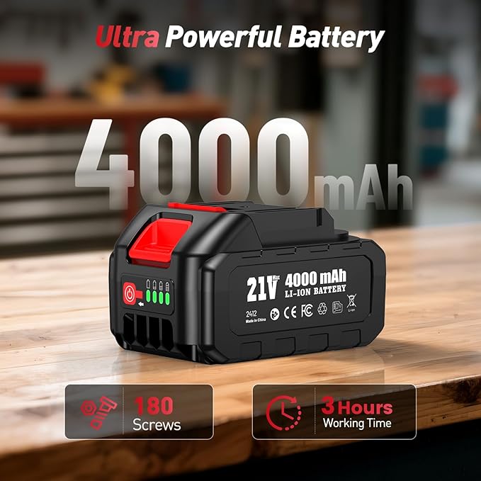 Cordless Impact Wrench 3/8 Inch, 450N.m/ 330Ft-lbs Electric Impact Gun with Blushless Motor, 4000mAh Battery, Charger, 5 Sockets, Power Impact Driver for Car Home, Tire Repair