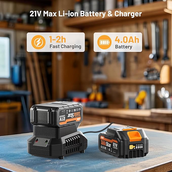 Cordless Impact Wrench 740 Ft-lbs(1000N.m) 3300RPM High Torque 1/2 Inch Impact Gun, Electric Impact Driver, Brushless Motor, 2x4.0Ah Battery Fast Charger for Car Tires Truck Mower