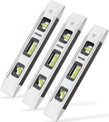 DOWELL Magnetic Torpedo Level Mini Bubble Level Box Spirit Level Alloy Frame 180/90/45 Degree 9-Inch (3, White)