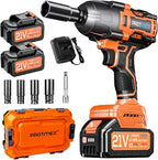 Cordless Impact Wrench, 900Ft-lbs (1200N.m) 1/2" Brushless Impact Gun, 21V High Torque Power Impact Driver, 2x4.0Ah Batteries Electric Impact Motor Variable Speeds for Family Car/Pickup Truck/Mower