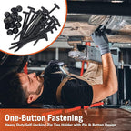 120 PCS Nylon Universal Cable Tie Buckle, Heavy Duty Self-Locking Zip Ties Holder with Pin & Button Design, UV Resistant Zipties for Car Daily Auto Fixing, Car nylon Zip Ties.