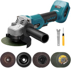 Angle Grinder, 4inch Cordless Angle Grinder, 18V/21V Grinder with 9 Grinding Wheels, 12000RMP Power Grinder Compatible with Makita Battery, Cutting/Deburring Grinder Tool (Battery sold Separately)