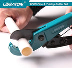 Libraton Pex Cutter 1-1/4", Pex Pipe Cutter, PEX Tube Cutter 1/8" to 7/8", PEX Pipe Cutting Tools for PEX, PVC (Thin), PPR Plastic, Extra PTFE Seal Tapes 400"