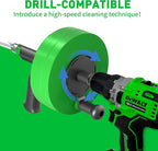 BACOENG 50Ft Drain Auger, Heavy Duty Plumbing Snake with Drill Adapter, Use Manually or Powered for Drain Clog, Shower Sink, Comes with Gloves and Bag (Green)