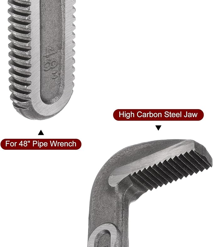 HARFINGTON Pipe Wrench Hook Jaw 48" Plumbing Wrench Replacement Jaws Carbon Steel for 48" Adjustable Wrench