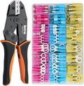 Crimping Tool For Heat Shrink Connectors, 310PCS Waterproof Automotive Marine Grade Heat Shrink Wire Connectors, AWG 22-10 Tinned Red Copper, 27 Sizes (Ring, Fork, Spade, Bullet, Splice)