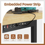 60'' Adjustable Workbench, Solid Wood Work Bench Table with Wheels and Power Outlet, Rolling Workbenchs with Drawers, Large Load Capacity Garage Workbench for Workshop,Office,Home