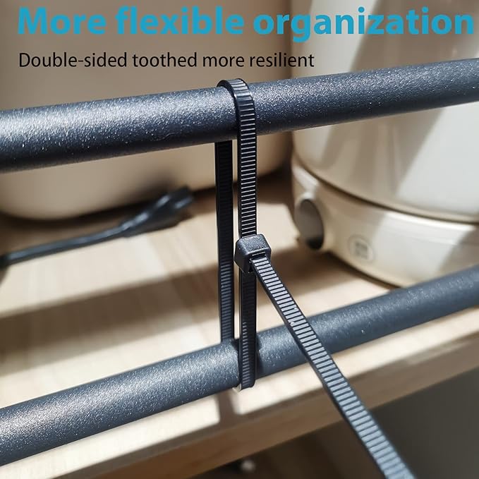 12 Inch Zip Ties Double Sided Toothed (Bulk 1000 Pack),85 LBS Tensile Strength Heavy Duty Cable Wire Ties With Self-Locking Adjustable More Durable Nylon Tie Wraps for Indoor Outdoor