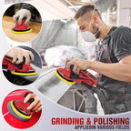 Autolock Electric Random Orbital Sander, 350W Brushless Motor with 5 & 6 Inch Pads, 10000RPM Palm Sander for Woodworking, Sanding and Polishing (Red)