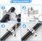 24Pcs 2 9/16 Inch (65mm) 304 Stainless Steel Conduit Clamps, U-Tube Strap Pipe Clamp 2 Hole Strap U Bracket Rigid Pipe Metal Conduit Strap Tension Clips U-tube Clamp