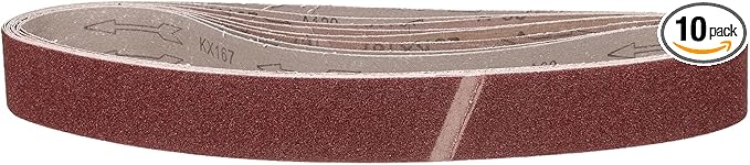 1 x 42 Inch Sanding Belt, 10 Pcs 60 Grit Knife Sharpener Belts Work Sharpening for Belt Sander Knife Carving Tool Metal Working