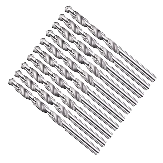 Drill Bit, 6.5mm Cutting Diameter, 4241 HSS 118° Cutting Angle Uncoated Bright Versatile Jobber Bits - (Applications: for Drilling Plastic Wood Soft Metal), 10-Pieces
