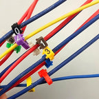 Walfront Digital Number Tube Wire Number Label Tube Cable Marker Wire Numbering Marker Colorful Cable Straps Coded Clip on Plastic Cable(150PCS KCM-1.5MM 1.5square)