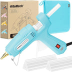 ROMECH Full Size Hot Glue Gun with 60/100W Dual Power and 21 Hot Glue Sticks (7/16"), Fast Preheating Heavy Duty Industrial Gluegun with Storage Case for Crafting, DIY and Repairs (Cyan)