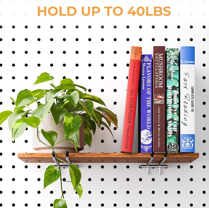 INCLY 4/6 Inch Pegboard Hooks, 36 Pack Heavy Duty Double Arm Peg Board Straight Hooks, Peg Board Tool Hangers Fit for 1/4" Pegboard Garage Hanging Tools, Craft Organizing, Kitchen, Store