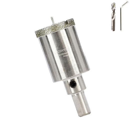 1-7/32inch | 31mm Diamond Hole Saw with Center Drill bit and Diamond-Coated Center Drill bit for Ceramic Glass Marble Fiberglass Granite and Porcelain Tiles by CENYB