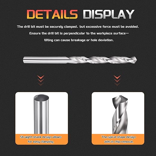 Drill Bit, 5mm Cutting Diameter, 4241 HSS 118° Cutting Angle Uncoated Bright Versatile Jobber Bits - (Applications: for Drilling Plastic Wood Soft Metal), 10-Pieces