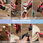 HARDELL Mini Cordless Rotary Tool, 5-Speed Rotary Tool Kit with 69 Accessories, 4V Power Rotary Tool for Cutting, Engraving, Sanding, Drilling, Polishing, Small Wood Carving tool or DIY Crafts（Pink)