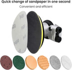 6 inch Pneumatic Orbital Sander, Action Air Sander with Hook and Loop Sanding Pad for Woodworking, Autobody Work(Silver)