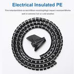 10FT Cable Management Sleeve EZ Cord Bundler 1" Diameter w/Zip Clip Zipper Wire Wrap Cord Organizer Cable Tube Hider Flexible & Expandable Home & Office Wire Concealer for PC TV Computer Cinema