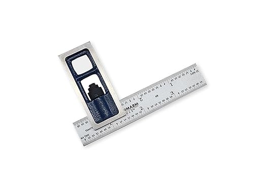 Benchmark Tools 388176 4 inch Precision Double Square 4R Graduations Accurate to +/- 0.002 inch Over Length of Blade Hardened Stainless Steel Blade (4" Double Square)