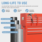 8 Drawer High Capacity Rolling Tool Chest, Tool Box with Wheels and Drawers, Detachable Toolbox with Lock, Heavy Duty Metal Tool Cabinet for Workshop, Warehouse and Garage (Red)