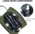 WANDF Travel Toiletry Bag for Men Large Toiletries Shaving Bag Water Resistant Hanging Dopp Kit Travel Accessories Bag for Women Men (Green)