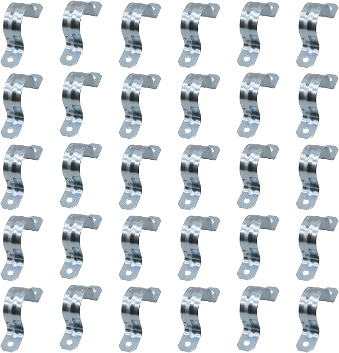 1-1/2" 30PCS Zinc-Plated Steel Pipe Strap Clamps, U Bracket Pipe Strap Clamp, Conduit Clamps, for Pipes Fixing on Various Surfaces