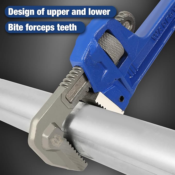 Drop Forged 2 Piece (12", 18 ") Pipe Wrench Set: Heavy Duty Hand Tools with Adjustable Plumbing Wrench, Exceed GGG standard