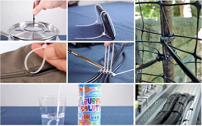 ALBO Black Zip Ties 12 Inch Long Zip Ties Plastic Cable Ties Thick 0.19 Inch 100 Pack Tie Wraps Heavy Duty 50lb UV Resistant Nylon Wire Ties for Indoor and Outdoor