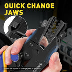 haisstronica Quick Change Jaws Crimping Tool for Dupont Connectors AWG 28-16 Ratcheting Wire Crimper & Terminals - H7