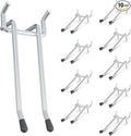 HUHOLE Double Arm Pegboard Hooks 4 Inch 10PC, Fit 1/4" Pegboard, Ideal Peg Board Tool Utility Hooks for Garage Organization, Wall Storage, Heavy Duty Tool Holder with Protecting Tip
