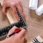 Professional 8x12 Inch Carpenter Square - Heavy-Duty Carbon Steel Framing Tool with Dual-Scale (Imperial/Metric), Rust-Resistant Right Angle Ruler for Carpentry, Roofing & Layouts