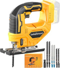 Jig saw compatible with Dewalt 20V Battery (Battery not Included) Cordless Jigsaw with LED Work Light, 0°- 45° Bevel Cuts, 3 Orbital Settings for Straight/Curve/Bevel/Circle Cutting
