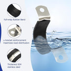 10PCS Reinforced Rigid Pipe Strap Clamp 1-1/4 Inch Conduit Clamp with Rubber Straps, Pipe Brackets for Mounting 2 Hole U Clamps Brackets Strap Hanger Tube Tension Clips Heavy Duty