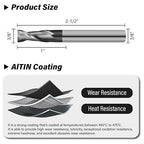 3/8" Micrograin Carbide Square End Mill Set 2 Flute HRC 55 AlTiN Coating End Milling Bits for Milling Alloy Steels, Hardened Steel, CNC Router Bits